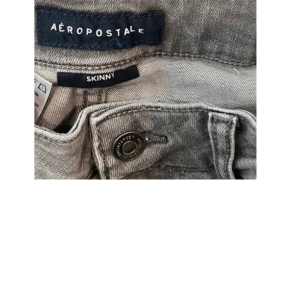 Aeropostale Skinny Gray Distressed Jeans Mens 33x32 - Picture 3 of 4